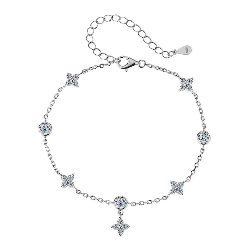 S925 Silver-plated Platinum Moissanite Bracelet - AURIEVAA