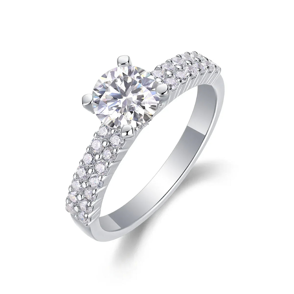 Arrange Large Diamond Rings, Wedding Rings, Luxury Fashion Set Moissanite Silver Rings - AURIEVAA