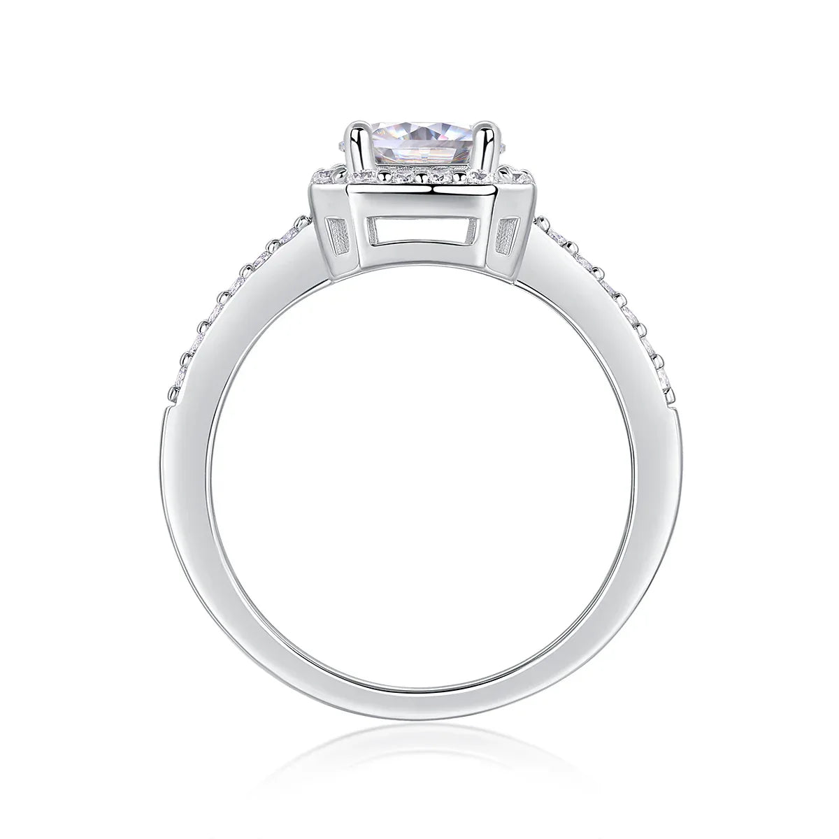 A Wonderful Connection - A Wedding Ring Set With 1-carat Top-quality Moissanite S925 Silver And Platinum-plated Diamond. The Ring Can Be Tested With A Diamond Pen - AURIEVAA