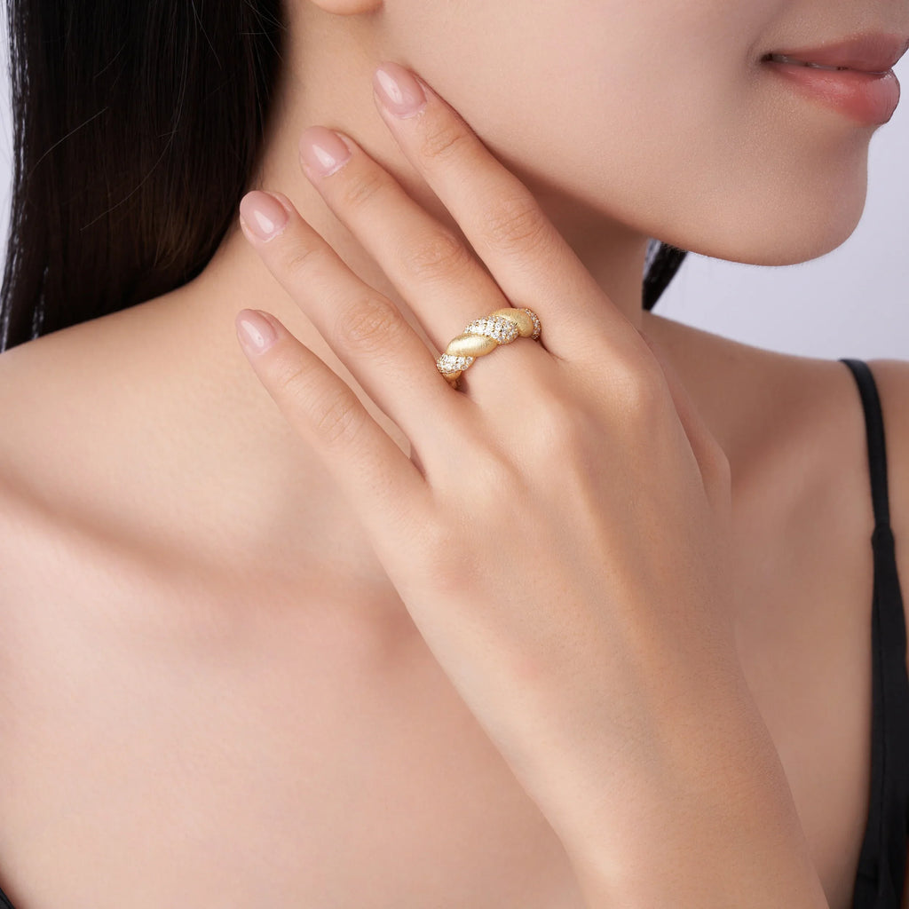 Tengman - A Fashionable Jewelry Accessory Set With Moissanite S925 Sterling Silver And Gold-plated Diamond - AURIEVAA