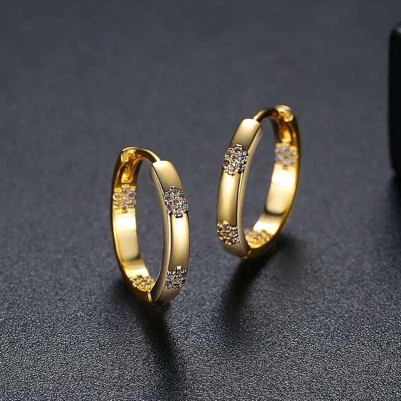 Copper Inlaid Zircon Retro Versatile Round Earrings For Women - AURIEVAA