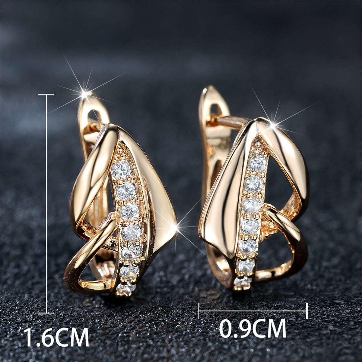 Round White Diamond Arrow Minimalist Niche Light Luxury Elegant Ear Clip - AURIEVAA