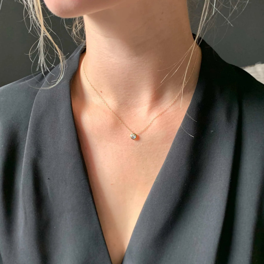 Birthstone Solitaire Necklace - AURIEVAA