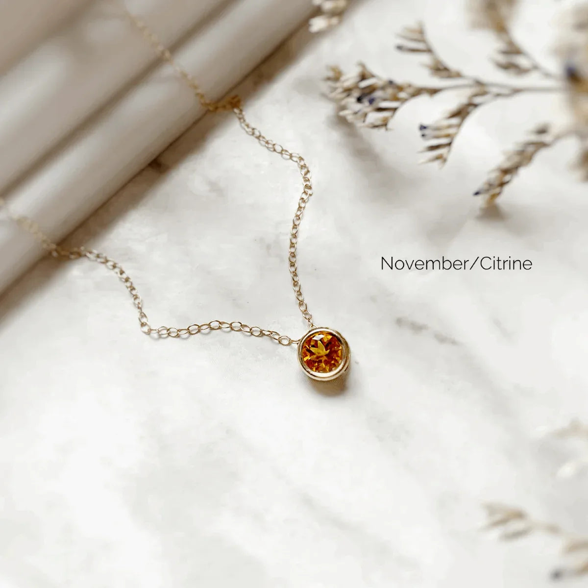 Birthstone Solitaire Necklace - AURIEVAA