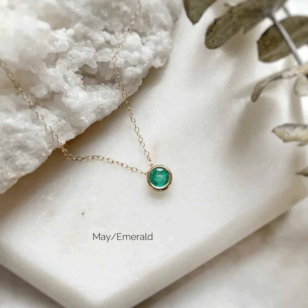 Birthstone Solitaire Necklace - AURIEVAA