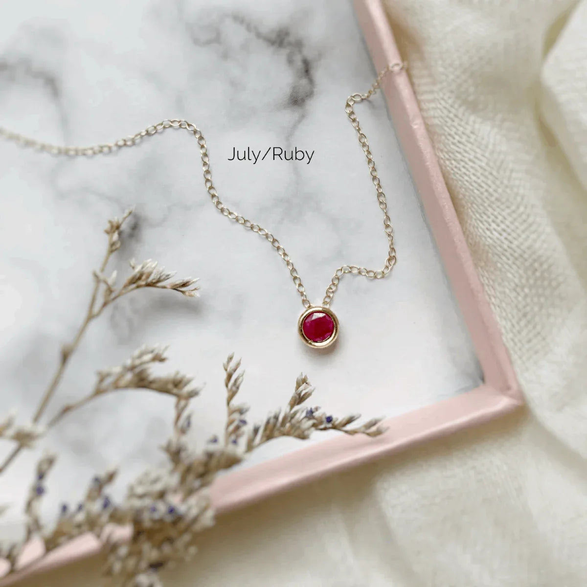 Birthstone Solitaire Necklace - AURIEVAA
