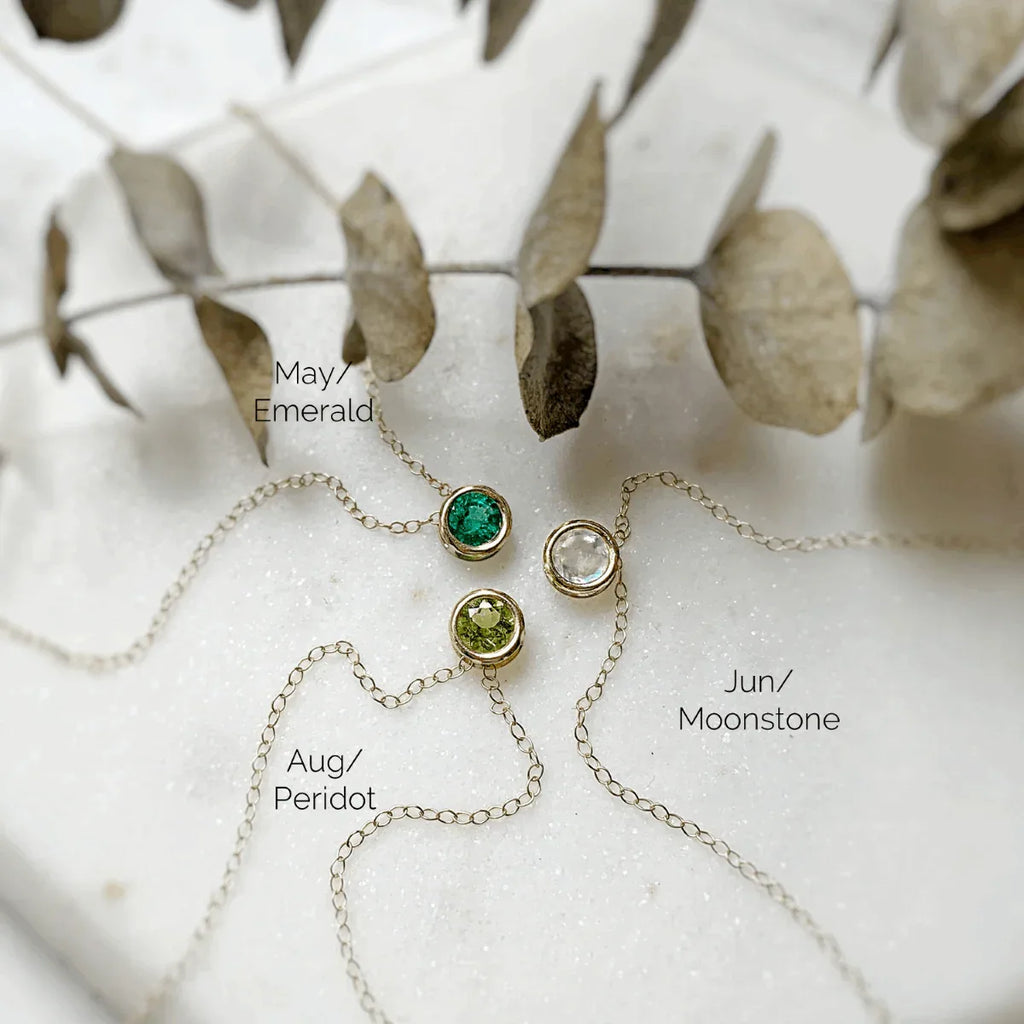 Birthstone Solitaire Necklace - AURIEVAA