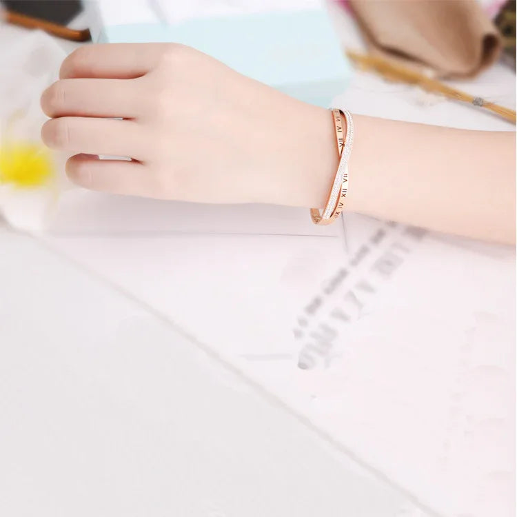 Women's Hot Style Roman Word Diamond Bracelet - AURIEVAA