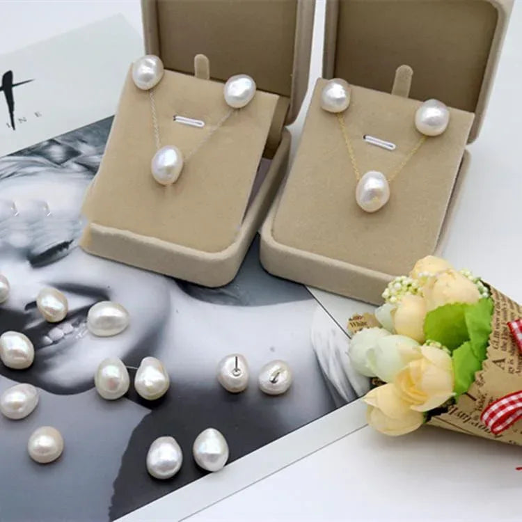 13mm Large Shaped Baroque Pearl Pendant Earring Set - AURIEVAA