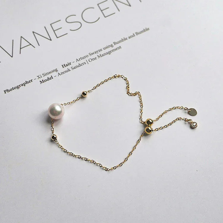 Seawater Pearl Really Hemp Single 14K Gold Bracelet - AURIEVAA