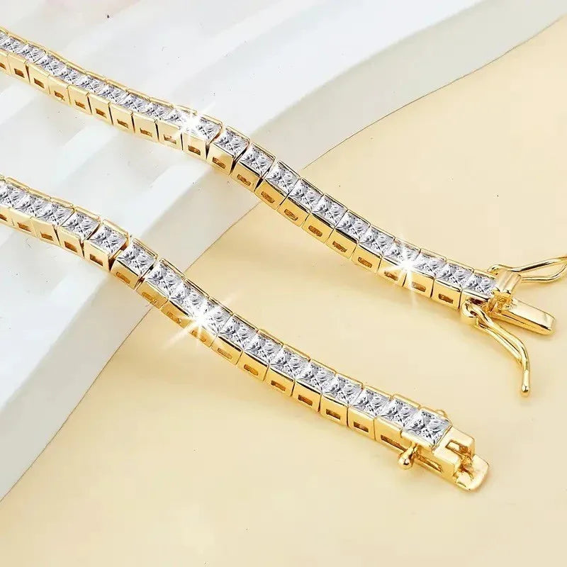 Hip Hop Bracelet Square Zircon Tennis Bracelet - AURIEVAA