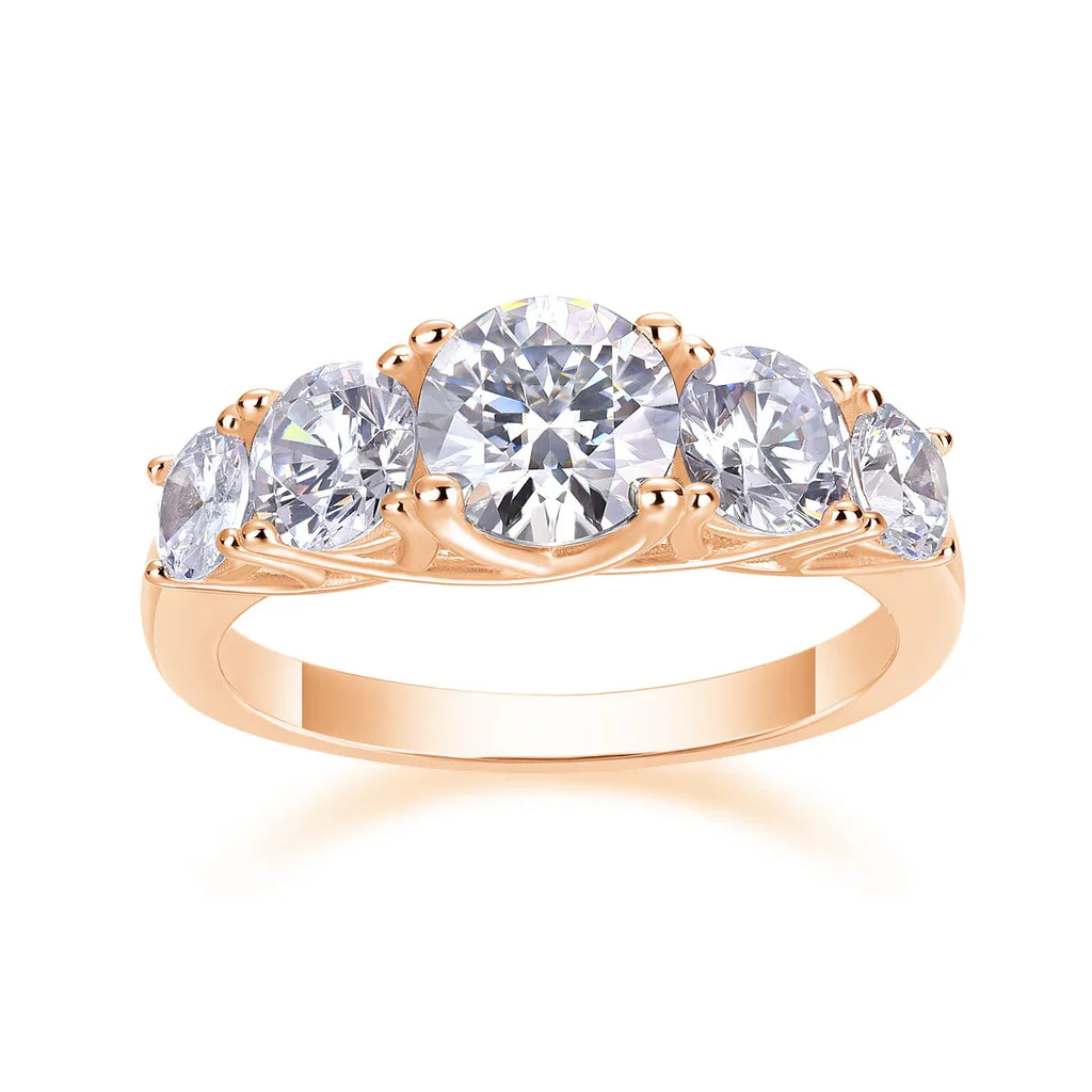 Deep Affection - Set With 1-carat Top-quality Moissanite S925 Silver And Platinum-plated Diamond Wedding Ring. The Ring Can Be Tested With A Diamond Pen In Gold And Rose Gold - AURIEVAA