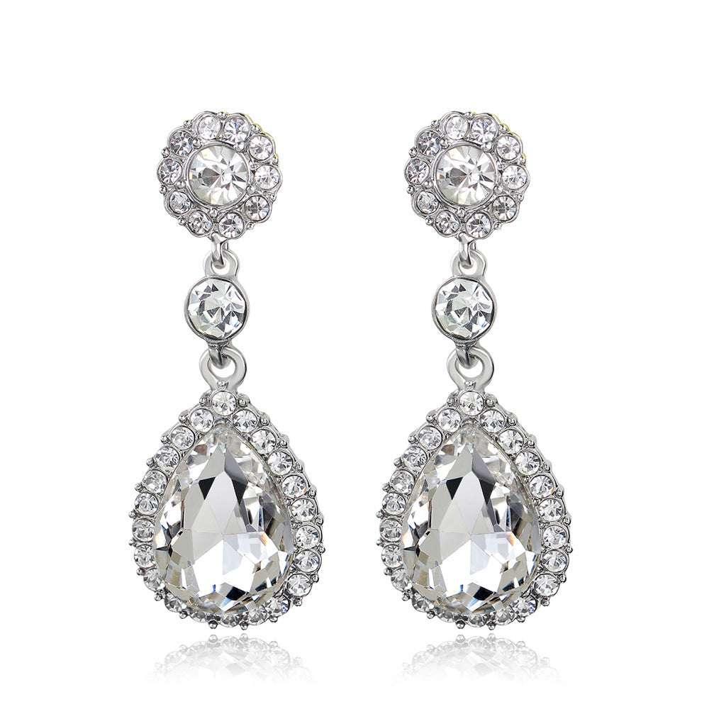 Fashion Elegant Crystal Drop Exquisite Earrings - AURIEVAA