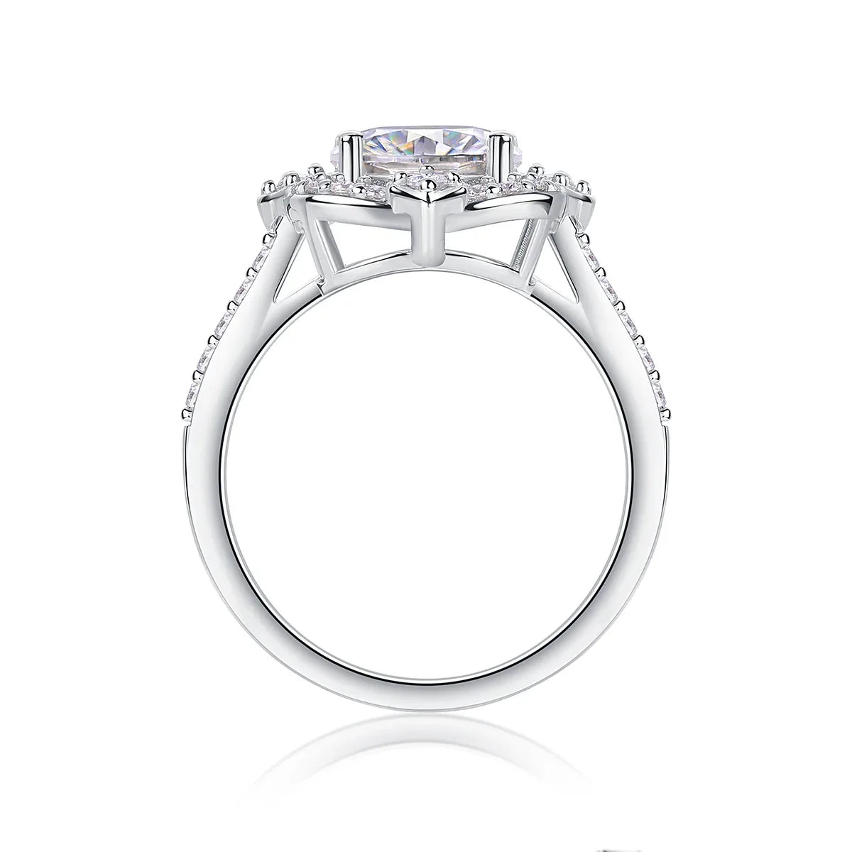 Camellia - A Fashionable Jewelry Ring Set With Moissanite S925 Sterling Silver And Gold-plated Diamond - AURIEVAA