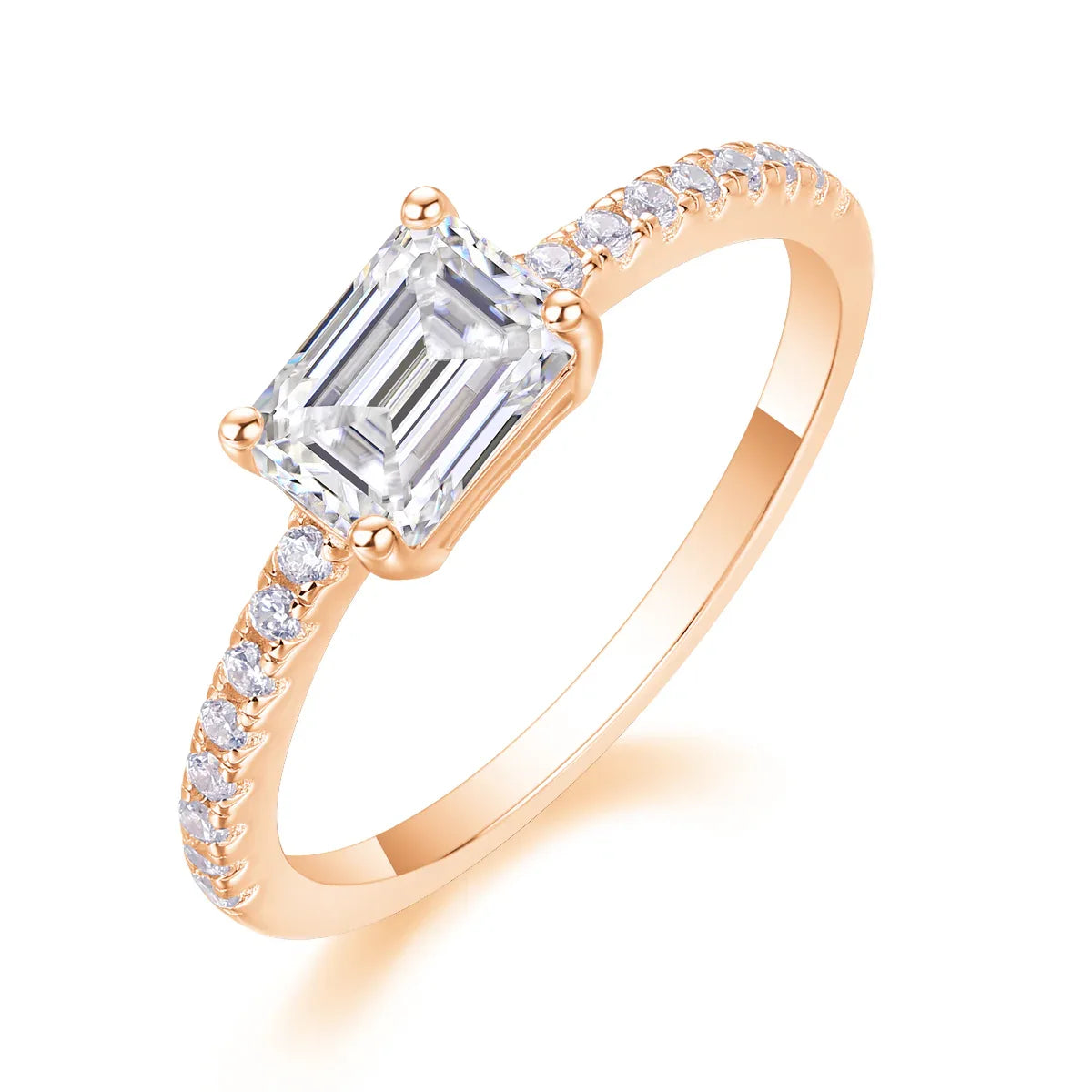Big City, Small Matters - A Wedding Ring Set With Top-quality Moissanite S925 Silver And Platinum-plated Diamond Can Be Tested With A Diamond Pen. The Ring Is In Yellow Gold And Rose Gold - AURIEVAA