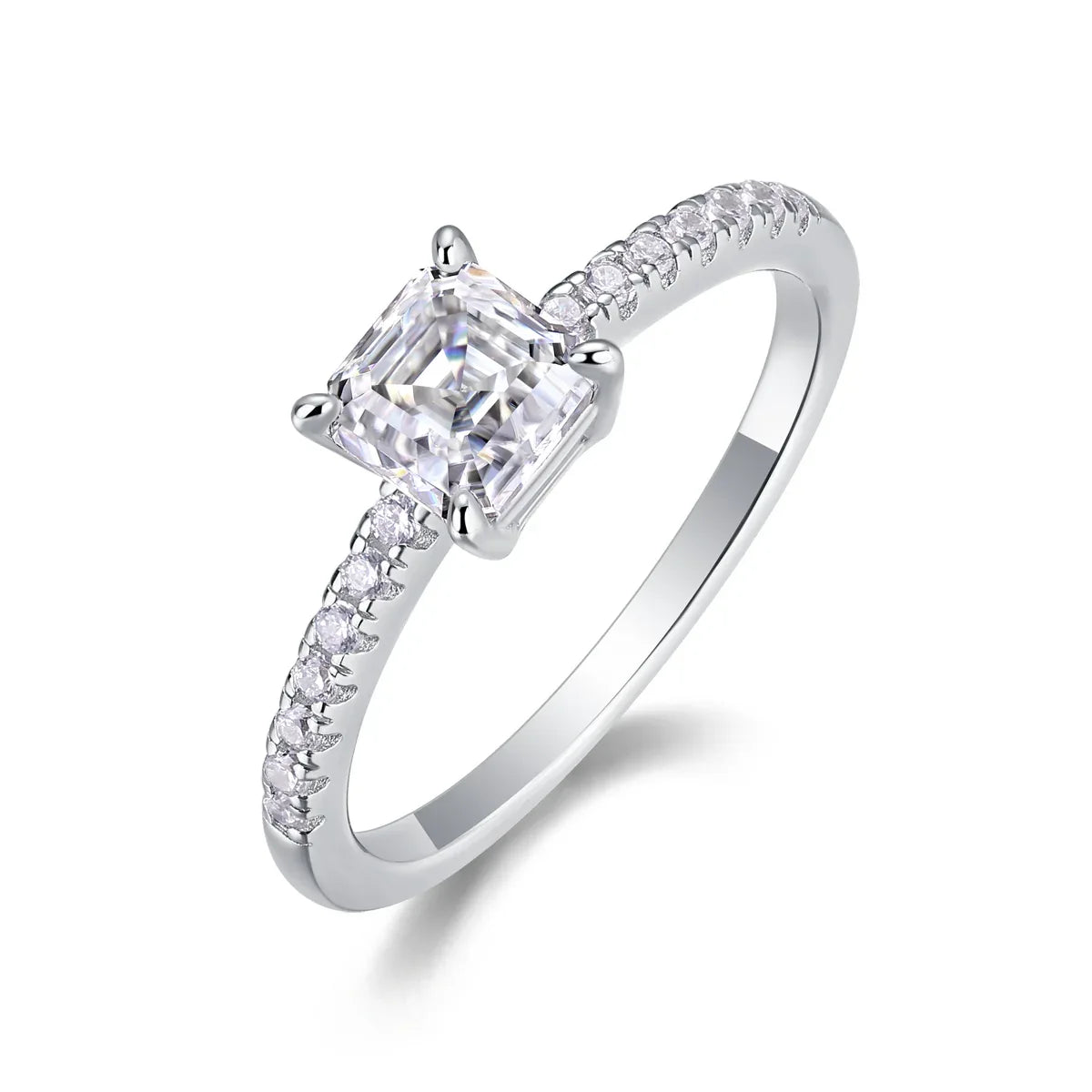 Awakening - A Wedding Ring Set With Top-quality Moissanite S925 Silver And Platinum-plated Diamond Can Be Tested With A Diamond Pen - AURIEVAA