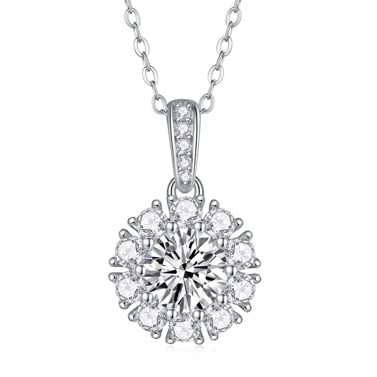 Blossom - A Fashionable And Luxurious Diamond Jewelry Pendant Set With 1-carat Moissan Diamond S925 Sterling Silver And Platinum Plating - AURIEVAA