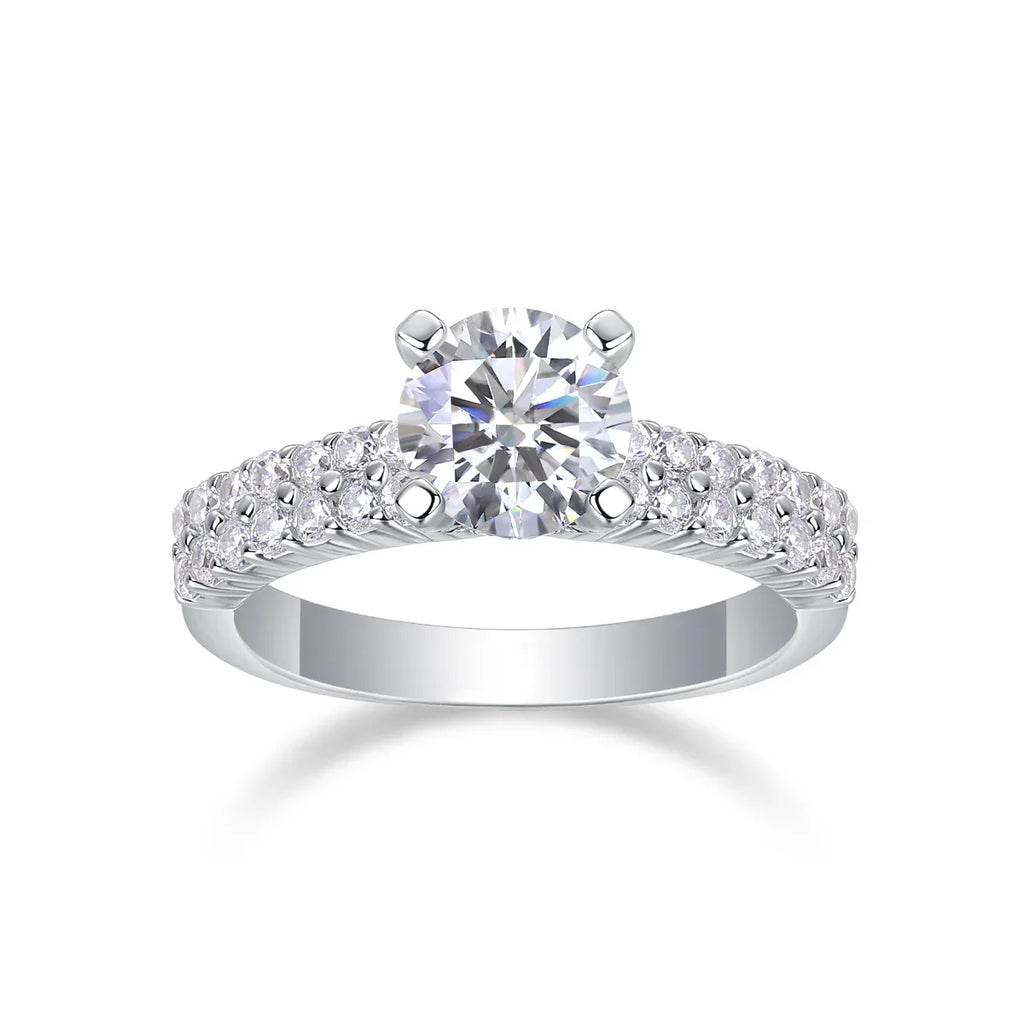 Arrange Large Diamond Rings, Wedding Rings, Luxury Fashion Set Moissanite Silver Rings - AURIEVAA