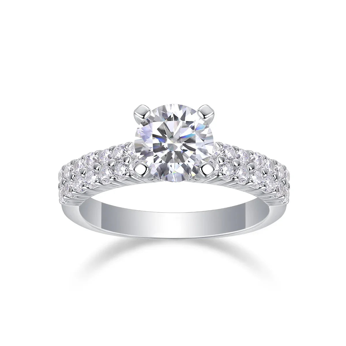 Arrange Large Diamond Rings, Wedding Rings, Luxury Fashion Set Moissanite Silver Rings - AURIEVAA