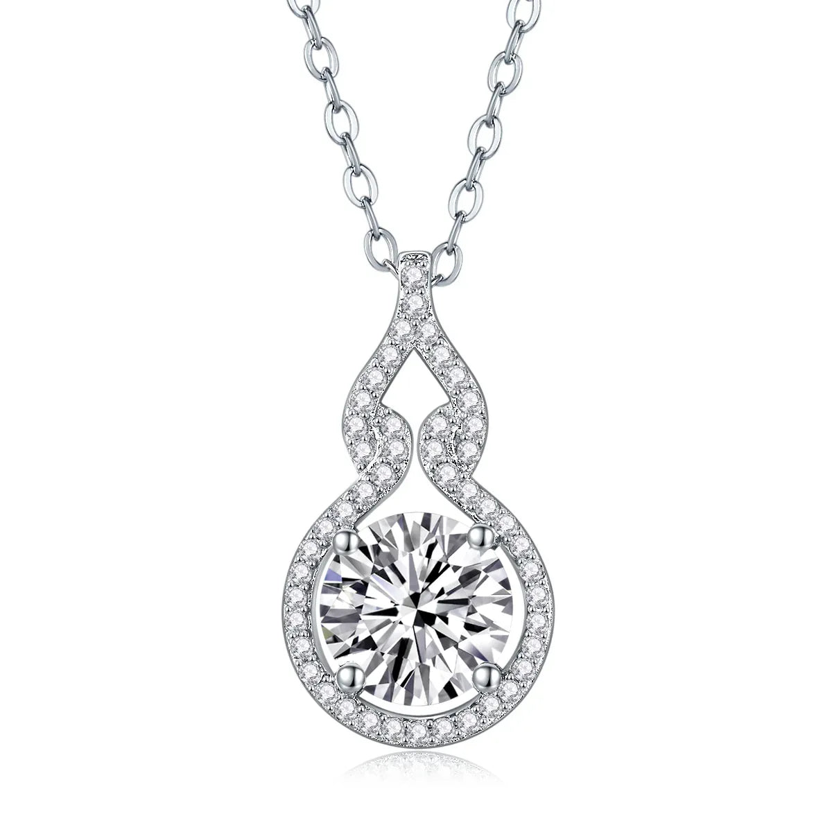 Curve - A Fashionable And Luxurious Diamond Jewelry Pendant Set With 2-carat Moissanite S925 Sterling Silver And Platinum Plating - AURIEVAA