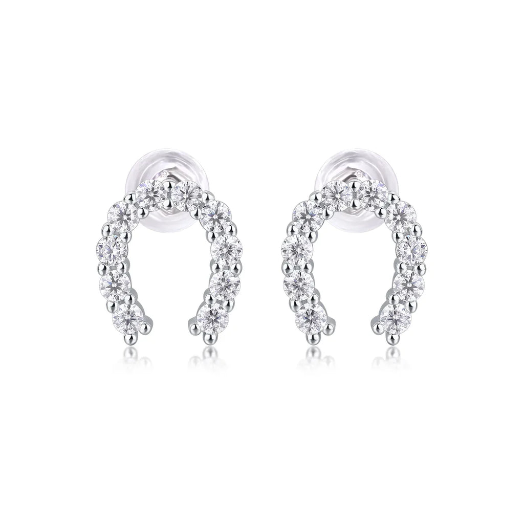 Keep Happiness Diamond Set Moissanite Silver Earrings Luxury Fashion Diamond Earrings Stud Earrings - AURIEVAA