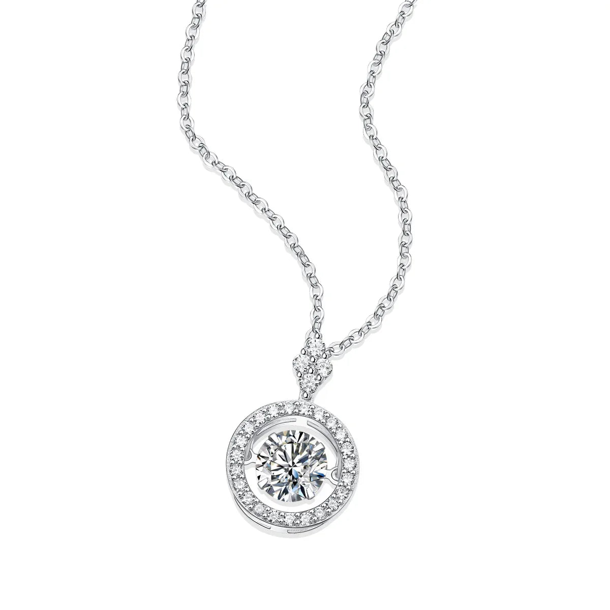Touch - A Fashionable And Trendy Jewelry Necklace Pendant Set With 1-carat Moissanite S925 Sterling Silver And Platinum Plating - AURIEVAA