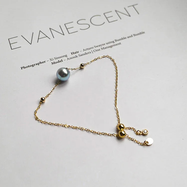 Seawater Pearl Really Hemp Single 14K Gold Bracelet - AURIEVAA