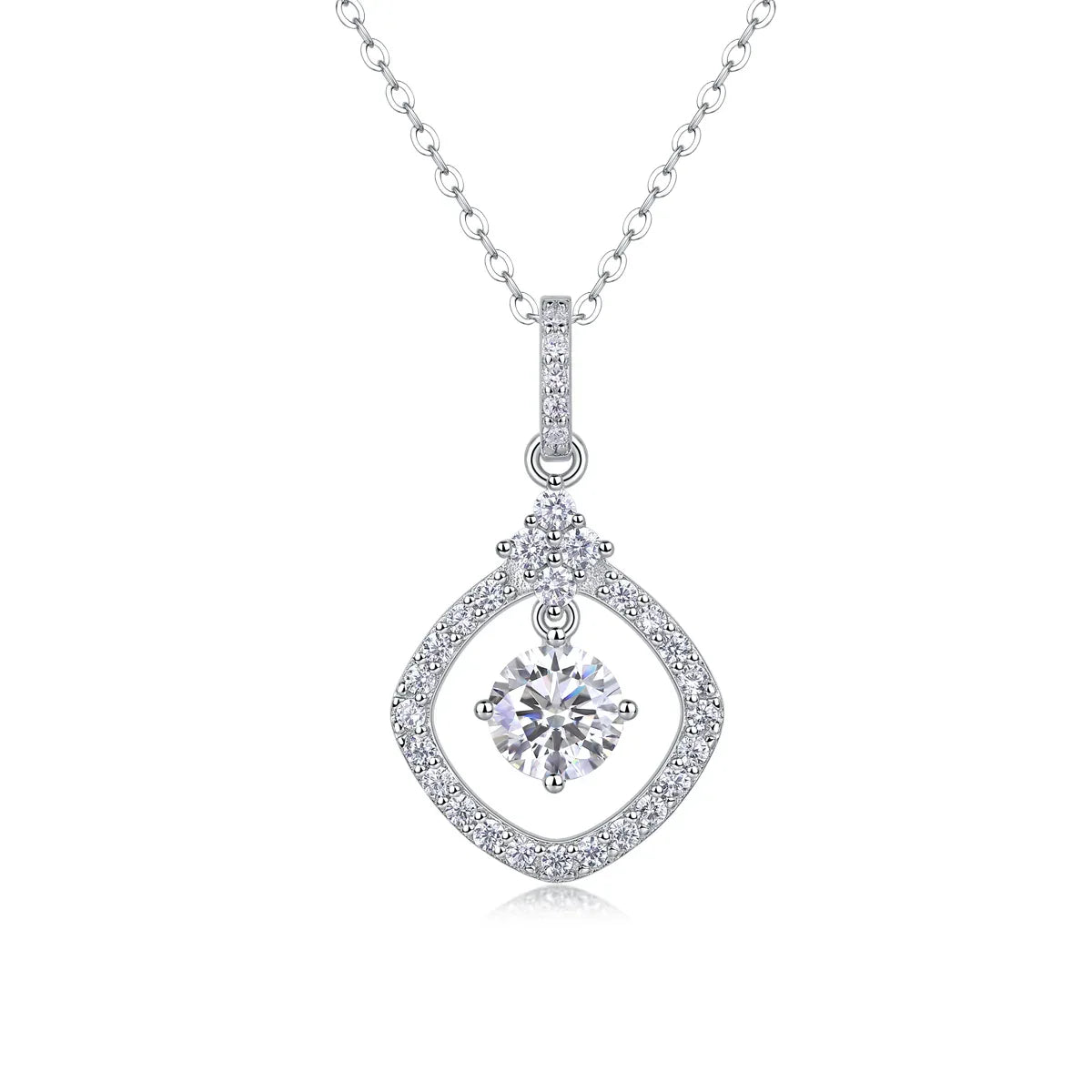 Starlight Heart-to-Heart - A Fashionable And Luxurious Diamond Jewelry Pendant Set With 1-carat Moissan Diamond S925 Sterling Silver And Platinum Plating - AURIEVAA
