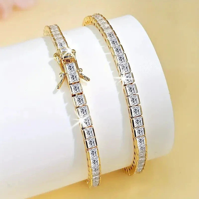 Hip Hop Bracelet Square Zircon Tennis Bracelet - AURIEVAA