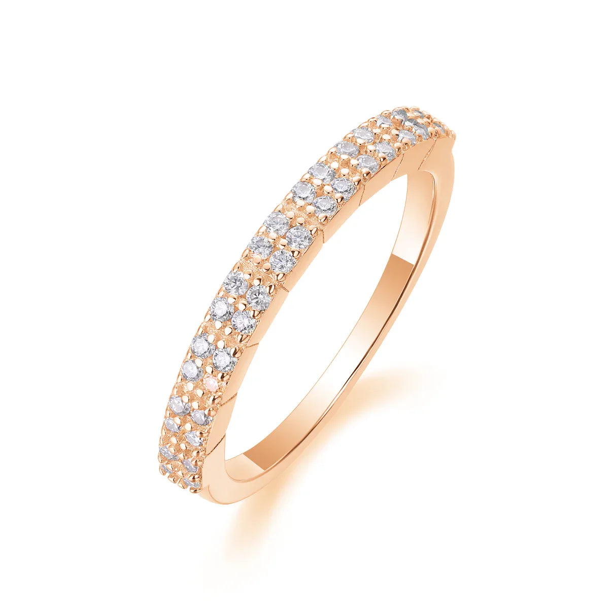 For Love - A Wedding Ring Set With Top-quality Moissanite S925 Silver And Platinum-plated Diamond Can Be Tested With A Diamond Pen. The Ring Is In Gold And Rose Gold - AURIEVAA