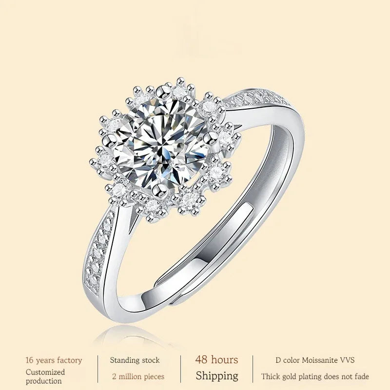Ring S925 Silver Ice And Snow Female Ring Fashion - AURIEVAA