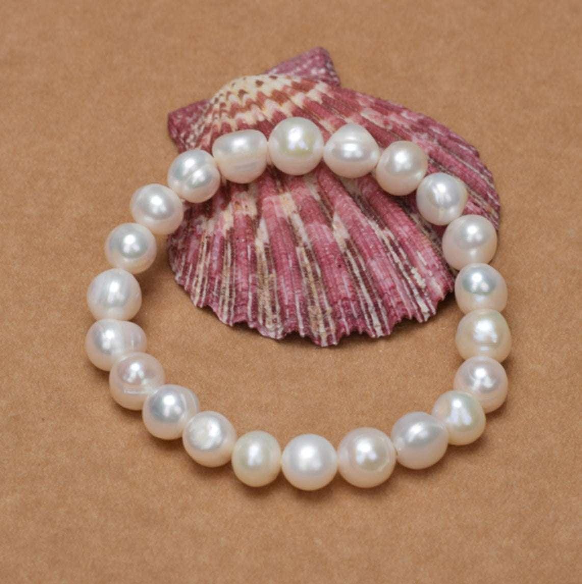 Pearl necklace plump white natural - AURIEVAA