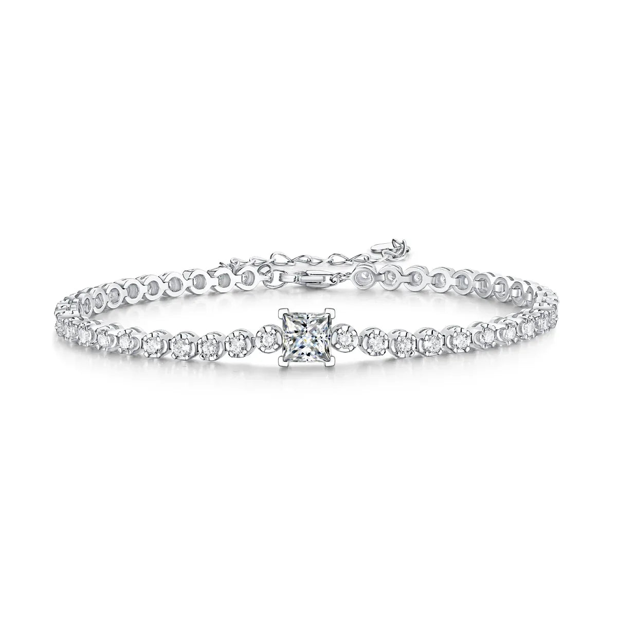 Rubik's Cube Luxury Fashion Mosan Diamond Silver Jewelry Comparable To Natural Diamond Bracelet - AURIEVAA