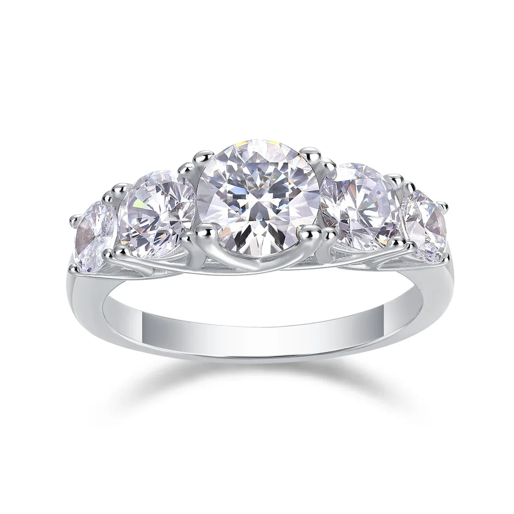 Deep Affection - Set With 1-carat Top-quality Moissanite S925 Silver And Platinum-plated Diamond Wedding Ring. The Ring Can Be Tested With A Diamond Pen In Gold And Rose Gold - AURIEVAA