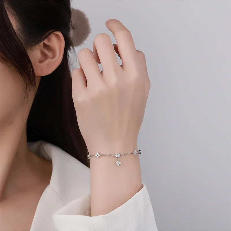 S925 Silver-plated Platinum Moissanite Bracelet - AURIEVAA