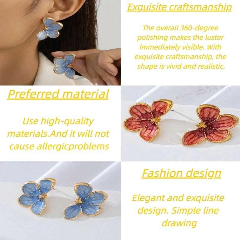Exquisite Three-dimensional Flower Earrings Fashionable And Luxurious - AURIEVAA