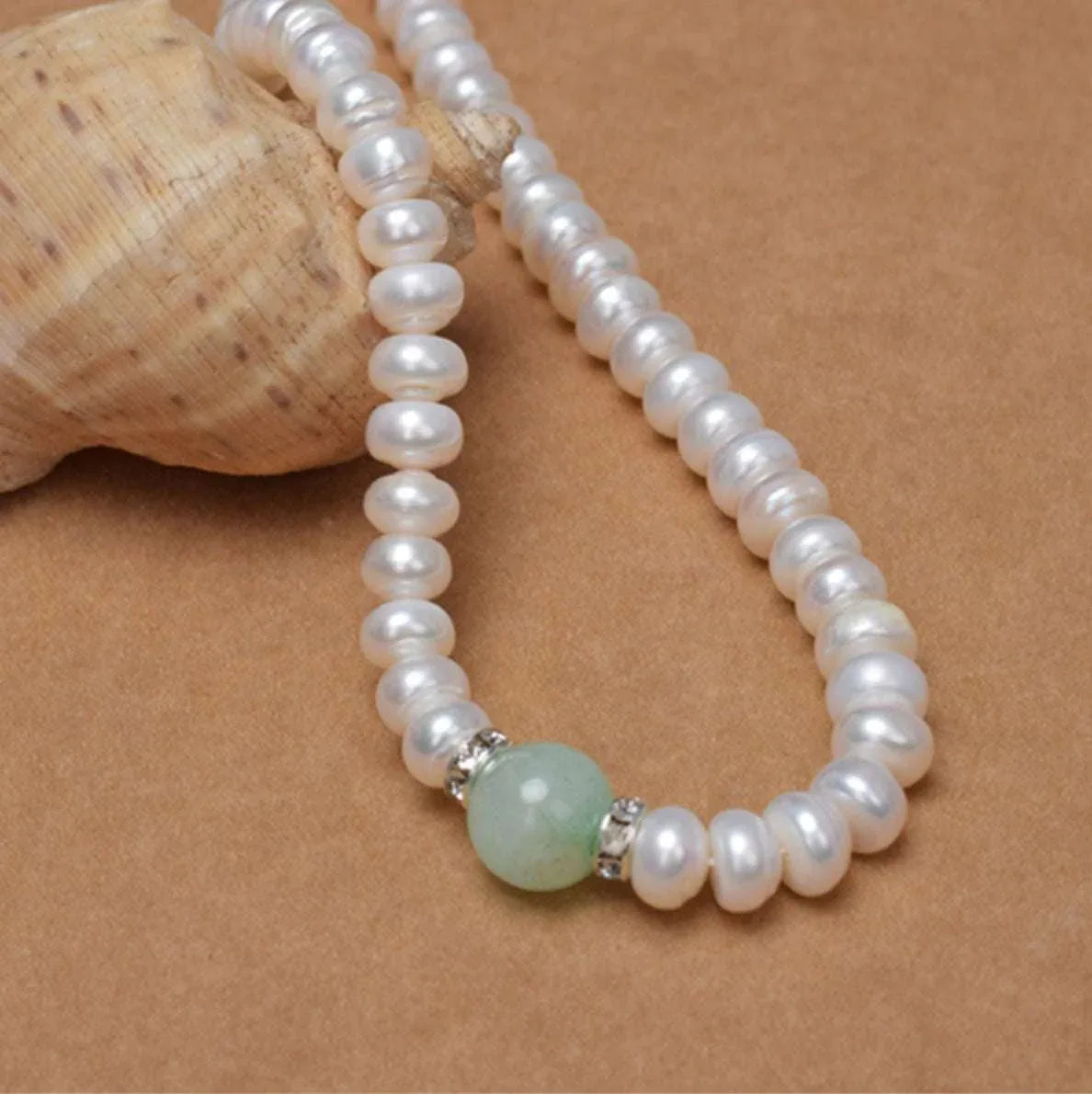 Pearl necklace plump white natural - AURIEVAA