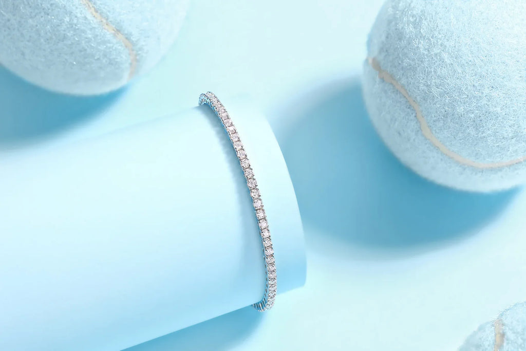 One Of A Kind Luxury Fashion Mosan Diamond Silver Jewelry Comparable To Natural Diamond Bracelet - AURIEVAA