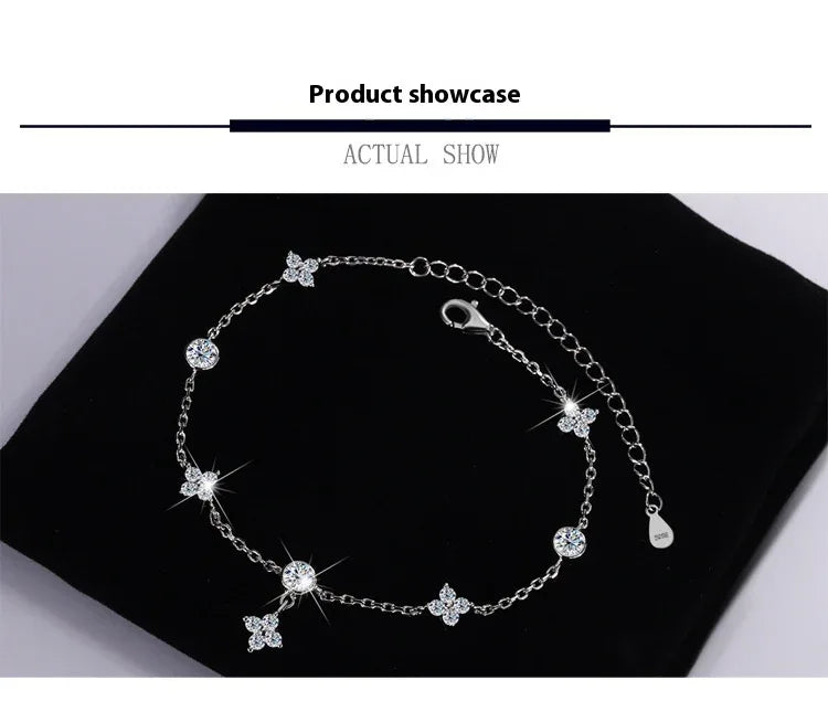 S925 Silver-plated Platinum Moissanite Bracelet - AURIEVAA