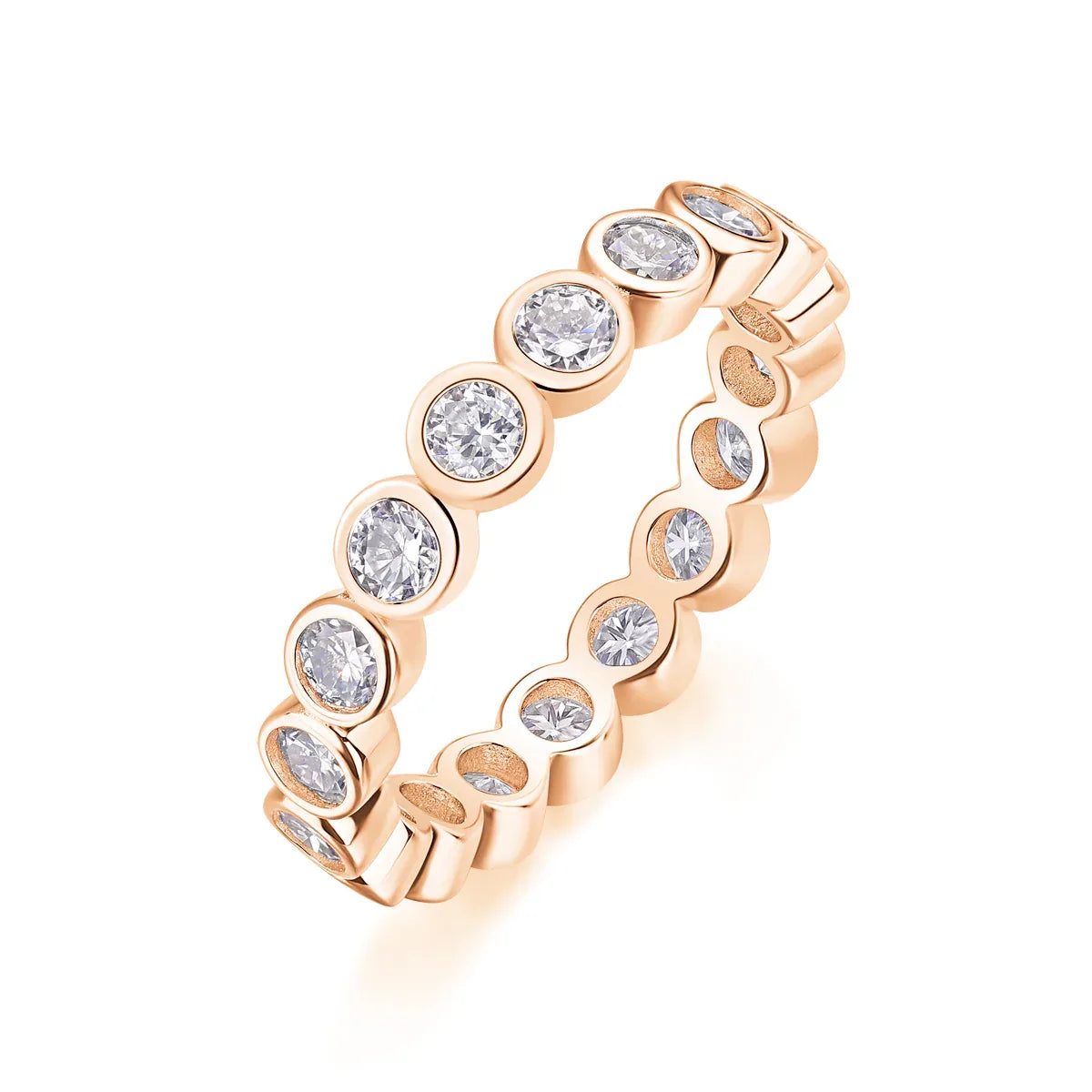 Emerging From The Cocoon - A Wedding Ring Set With Top-quality Moissanite S925 Silver And Platinum-plated Diamond Can Be Tested With A Diamond Pen. The Ring Is In Gold And Rose Gold - AURIEVAA