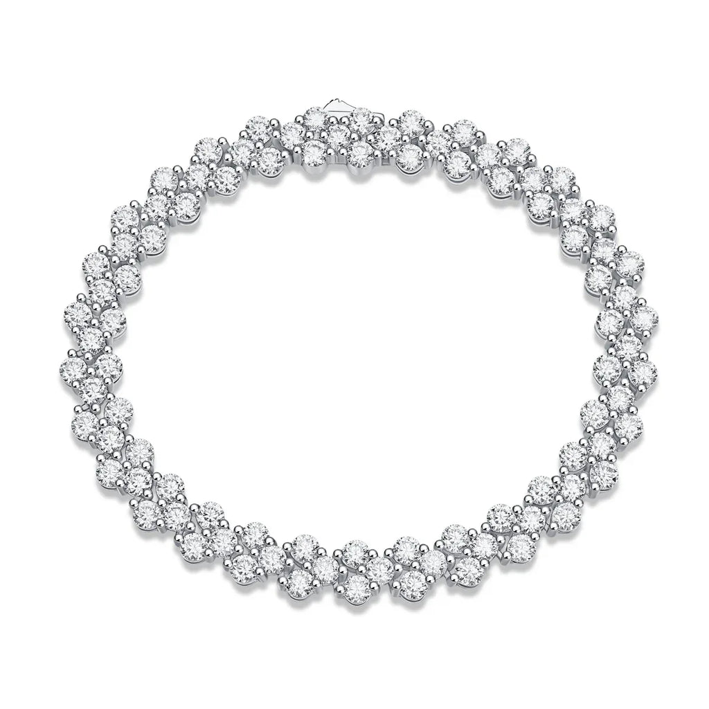 Kanong Luxury Fashion Mossan Diamond S925 Silver Bracelet - AURIEVAA