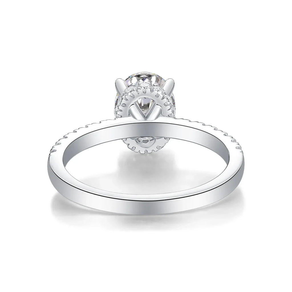 Cinderella - Set With Top-quality Moissanite S925, Silver And Platinum-plated Diamond Wedding Ring. The Ring Can Be Inspected With A Diamond Pen - AURIEVAA