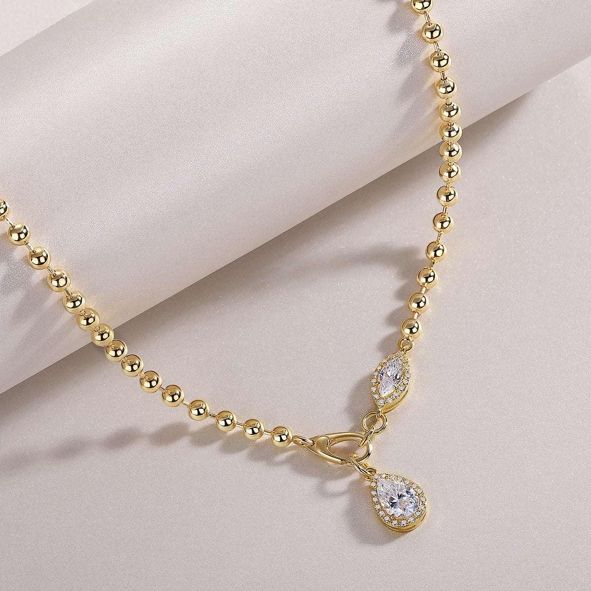 A Fashionable Jewelry Pendant Set With Moissanite S925 Sterling Silver And Gold-plated Diamond, Moissanite Silver Jewelry - AURIEVAA