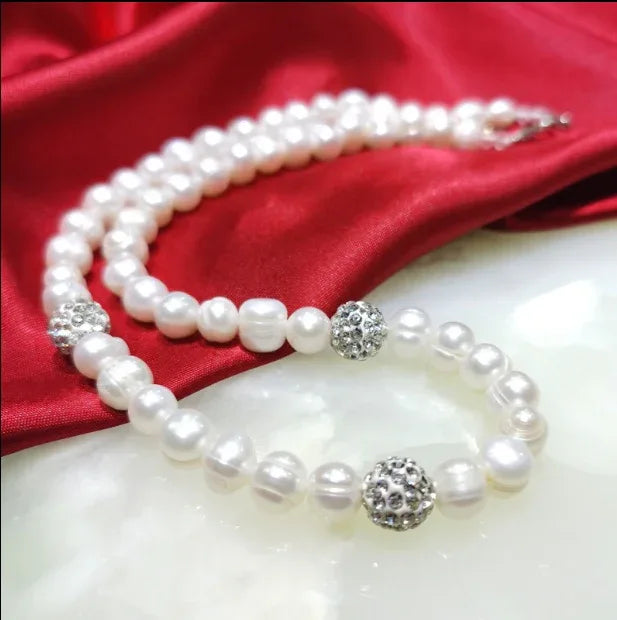 8-9mm Pearl Necklace Bracelet Set - AURIEVAA