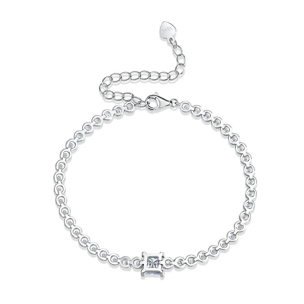 Rubik's Cube Luxury Fashion Mosan Diamond Silver Jewelry Comparable To Natural Diamond Bracelet - AURIEVAA