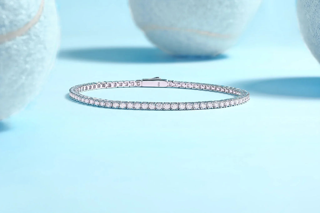 One Of A Kind Luxury Fashion Mosan Diamond Silver Jewelry Comparable To Natural Diamond Bracelet - AURIEVAA