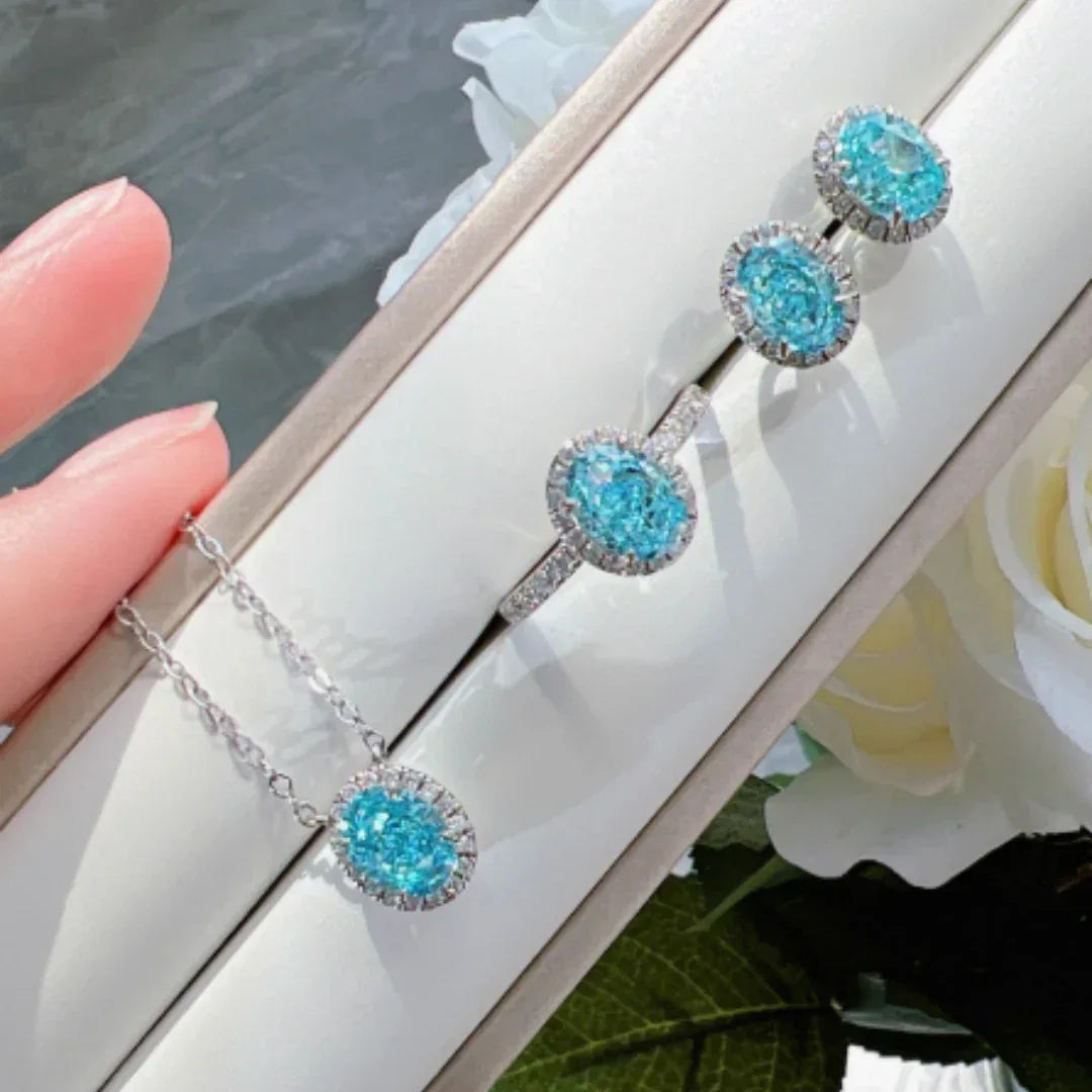 1.5 Carat Fresh Navy Blue Treasure Ring, Light Luxury And Niche - AURIEVAA