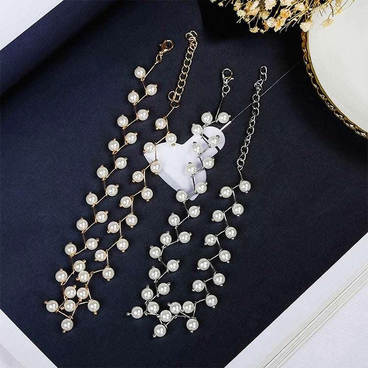 Pearl clavicle chain neck strap simple short paragraph - AURIEVAA