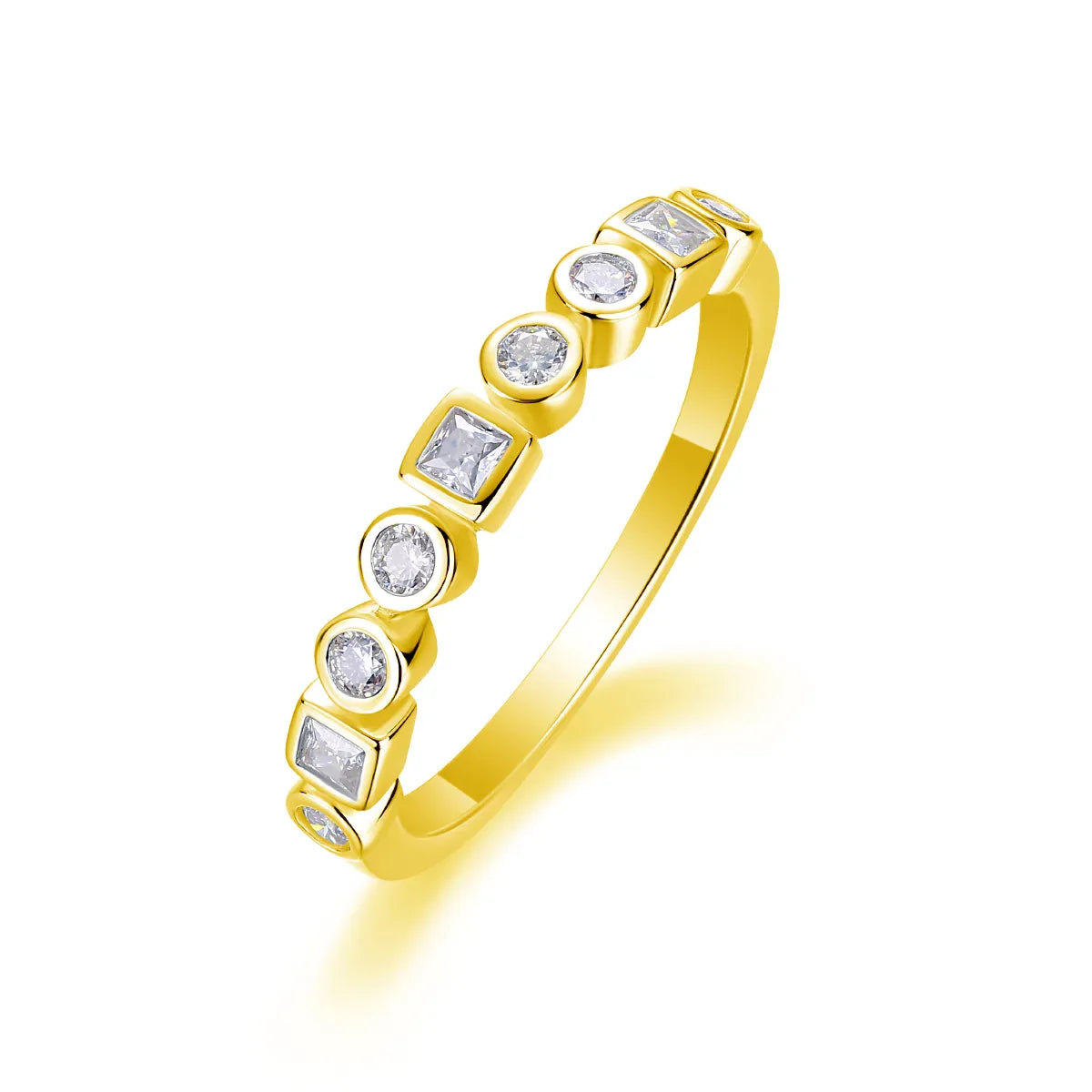 A Wedding Ring Set With Moissanite S925, Silver And Platinum-plated. - AURIEVAA