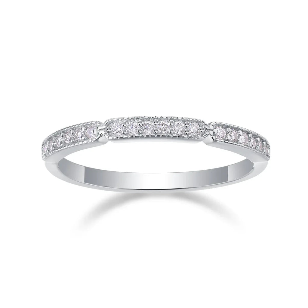 Youth - Set With Top-quality Moissanite S925 Silver And Platinum-plated Diamond Wedding Ring. The Ring Can Be Tested With A Diamond Pen In Gold And Rose Gold - AURIEVAA